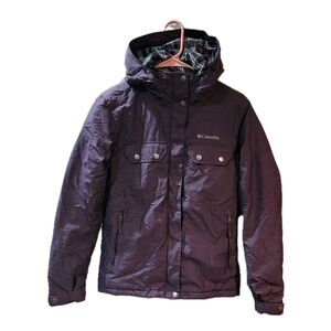 Columbia Women’s Purple Coat Plaid Hooded Jacket Size Medium